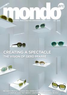 mondo*arc magazine. International magazine for designers with light 91 - June & July 2016 | ISSN 1753-5875 | CBR 96 dpi | Bimestrale | Professionisti | Architettura | Design | Illuminazione | Progettazione
Since its inception in 1999, mondo*arc magazine has become the leading international magazine in architectural lighting design. Targeted specifically at the lighting specification market, mondo*arc magazine offers insightful editorial on architectural, retail and commercial lighting.
We know the specifier community has high standards. That’s why mondo*arc magazine features the best photography, the best writers, high quality paper and a large format that shows off its projects in the best possible light. Free of any association or corporate publisher interference, mondo*arc magazine is highly respected for its independence and well read within the lighting design profession.