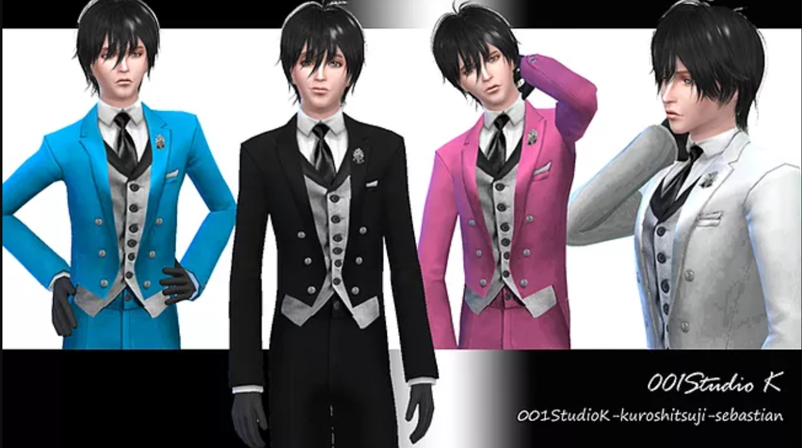Men Butler Costume Set The Sims 4 _ Trang phục Nam quản gia SIMS4