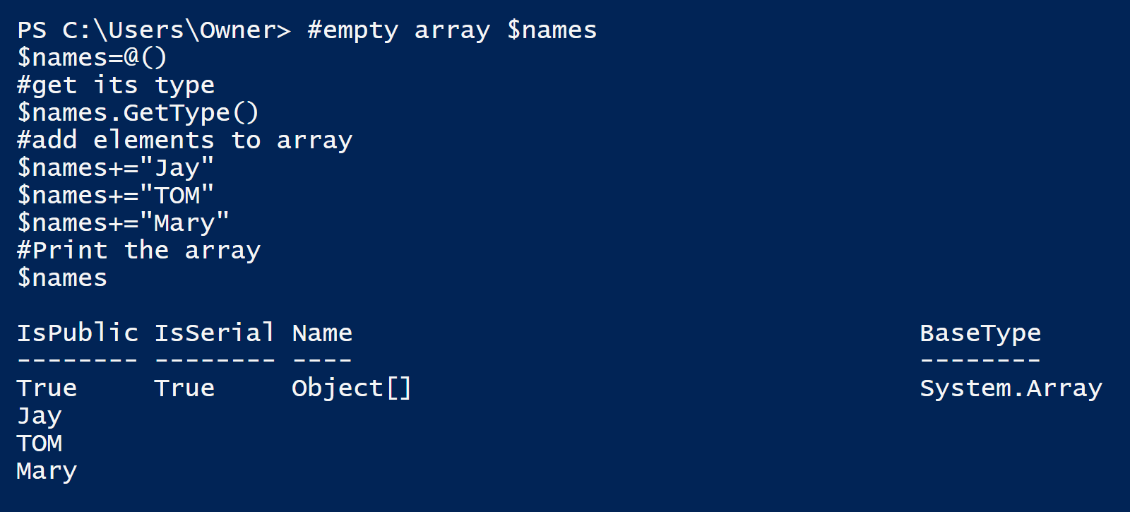 HodentekHelp: How do you work with Array Data structure in Power Shell?