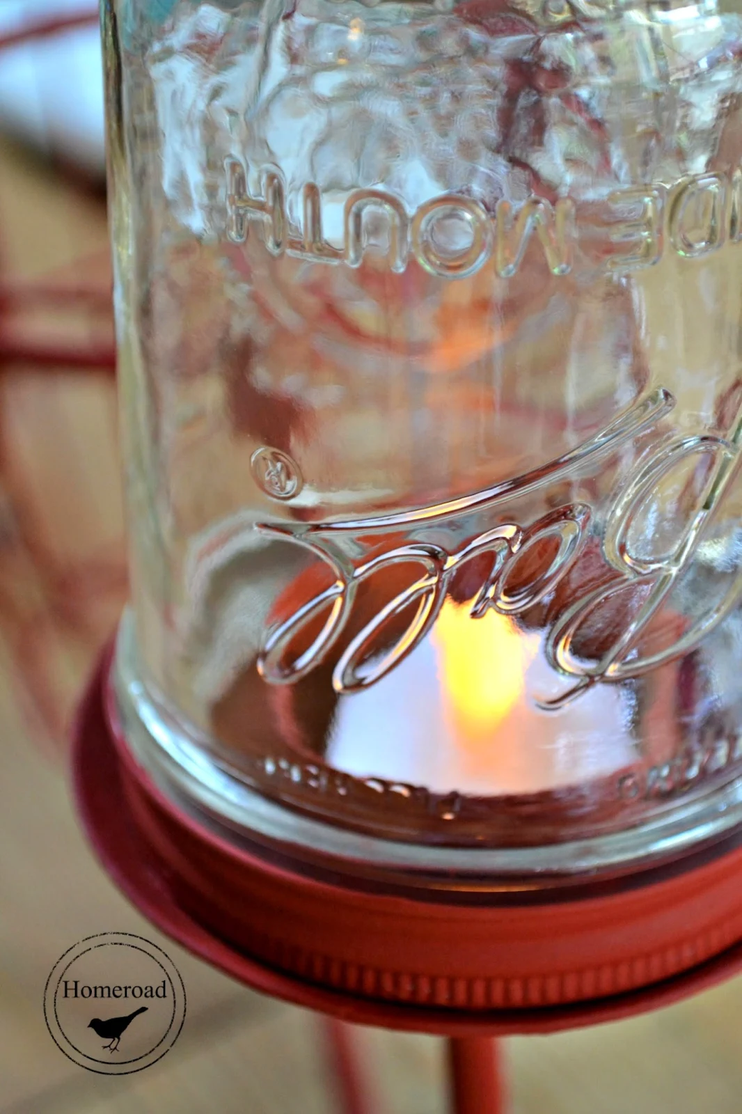 mason jar with tea light