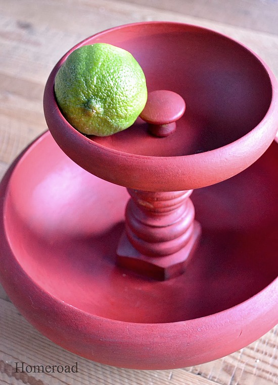 Wooden Bowl Tiered Tray