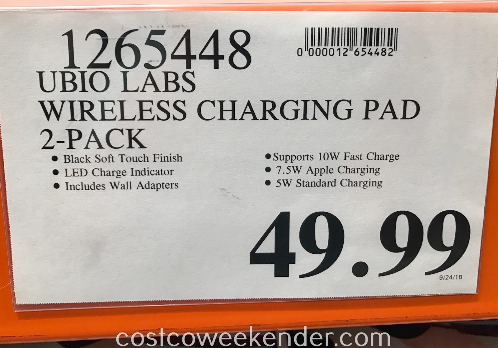 Ubio Labs Wireless Charging Pad (2 pack) Costco Weekender