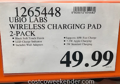 Deal for a 2 pack of Ubio Labs Wireless Charging Pad s at Costco
