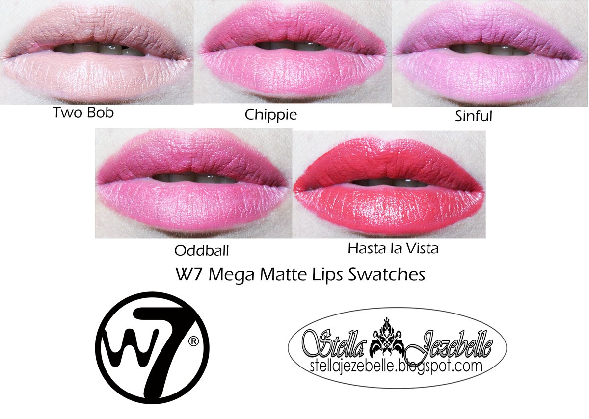 W7 Mega Matte Lips Swatches and Review