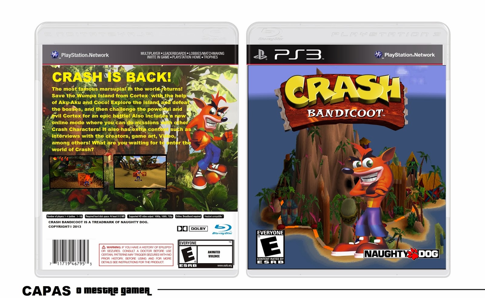 O Mestre Gamer CAPAS DE JOGO Crash Bandicoot para PS3