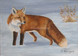 fox snow painting acrylic animals helping