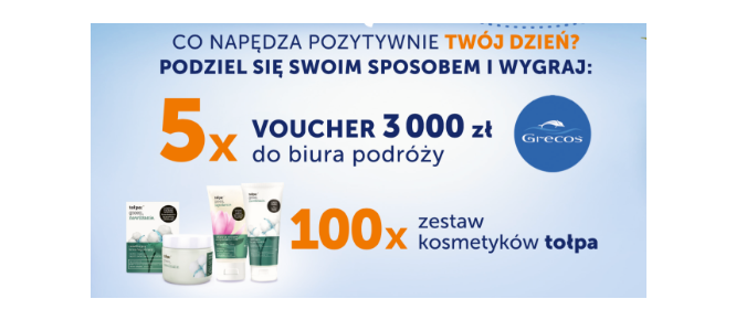 Do wygrania 100 zestawów kosmetyków tołpa Konkurs