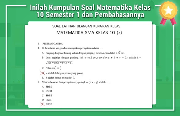 Inilah Kumpulan Soal Matematika Kelas 10 Semester 1 Dan