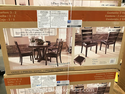 Costco 1900090 - Universal Broadmoore 5-piece Round Dining Set: contemporary styling, quality dining