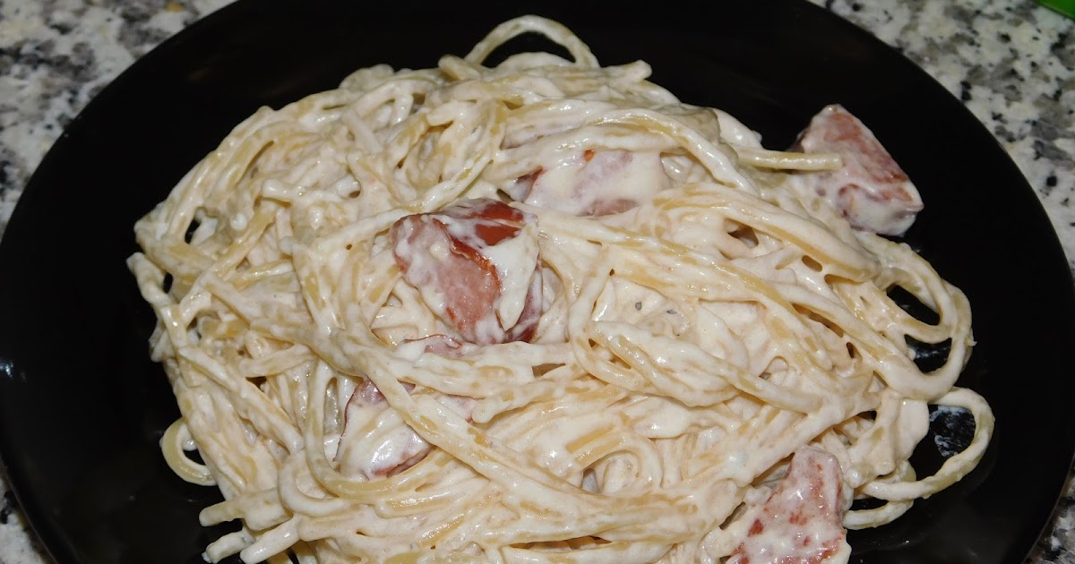 What's cookin', Mom? Kielbasa with Creamy Alfredo Pasta