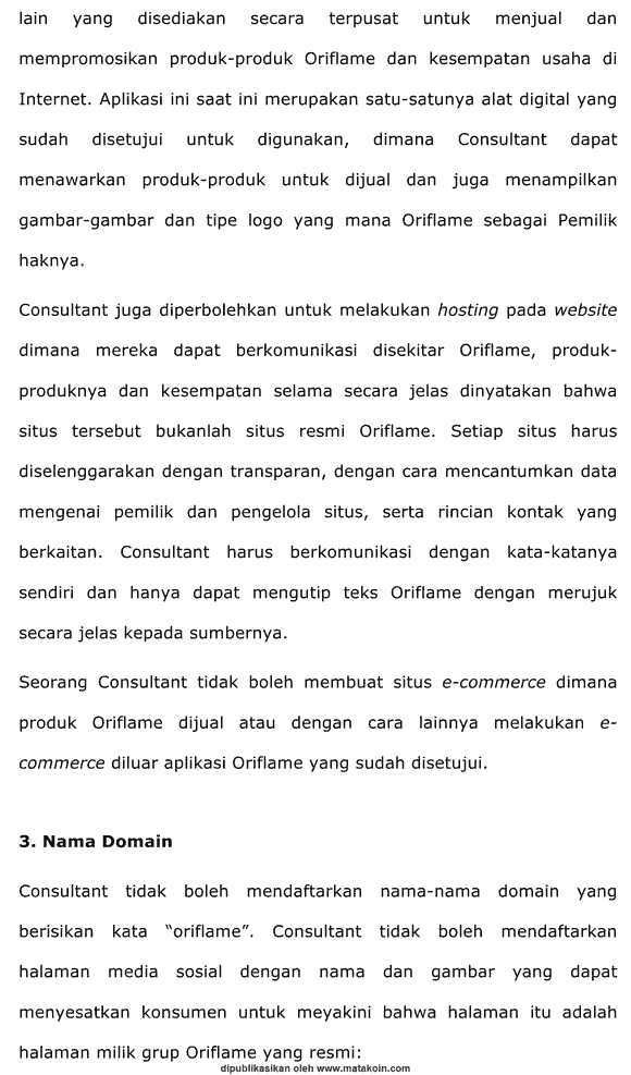 Kebijakan Nama Domain sebagai Konsultan Oriflame nama-domain-konsultan-oriflame