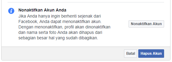 menghapus akun facebook