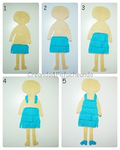 paso-a-paso-vestido-muñeca charlestón-en-fieltro-como-marcapáginas