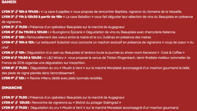 Programme du Printemps des Beaujolais 2018