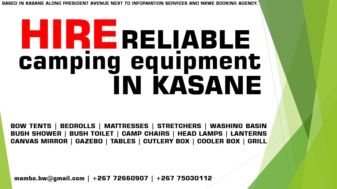 Creative Chobe Tourism Camping Equipment Hire Kasane
