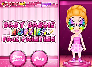 Baby Barbie se pinta la cara