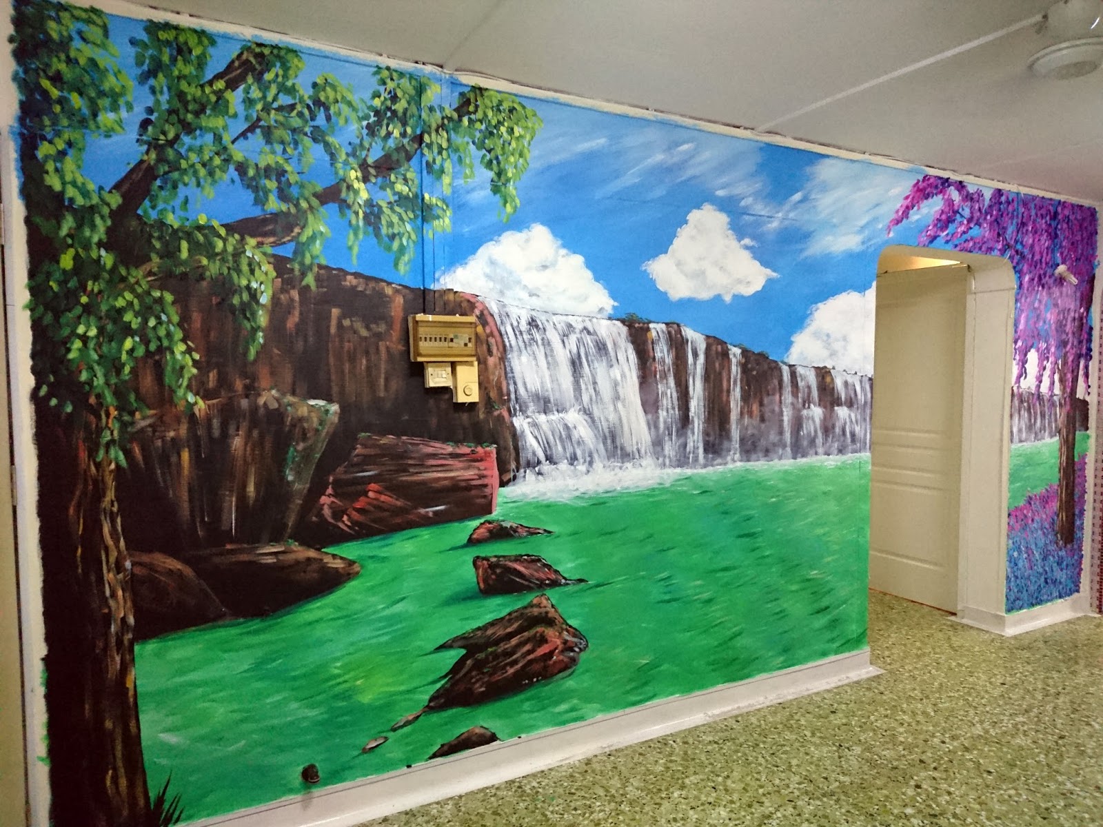 Project Wonderwall Waterfall mural. Residental
