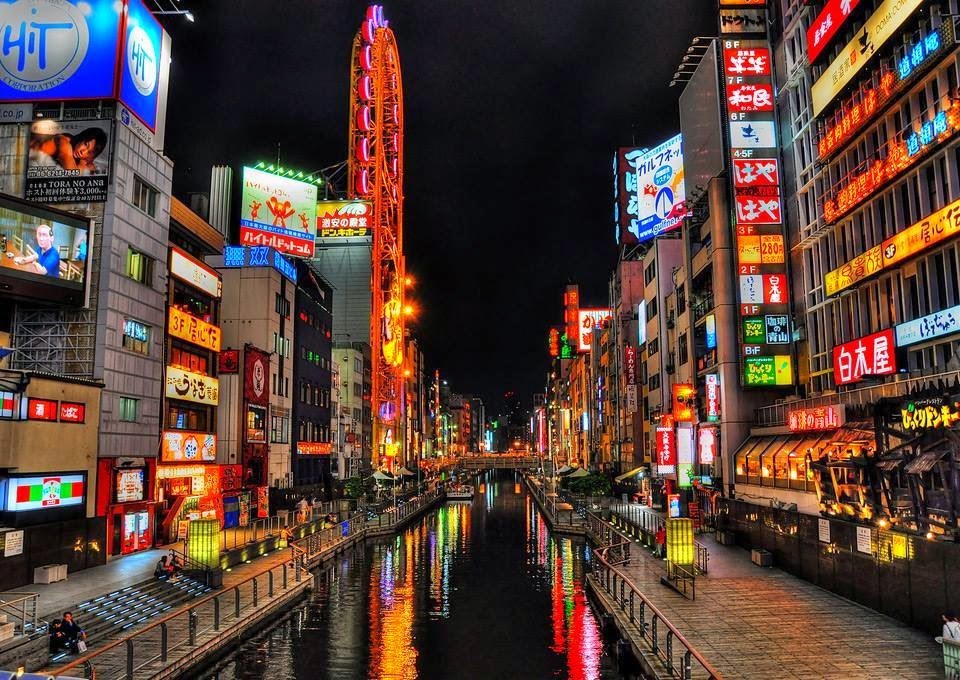Osaka, a Largest City in Japan Osaka, a Largest City in Japan at night