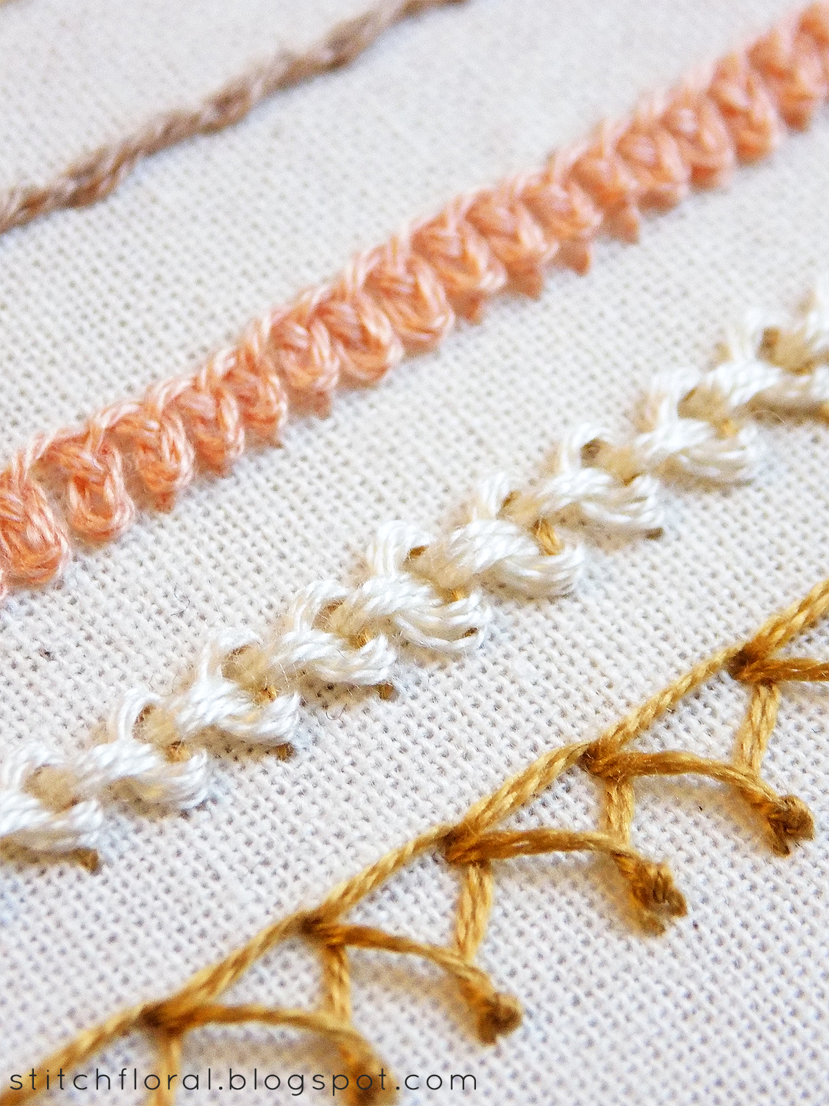 Chain stitch family sampler Stitch Floral