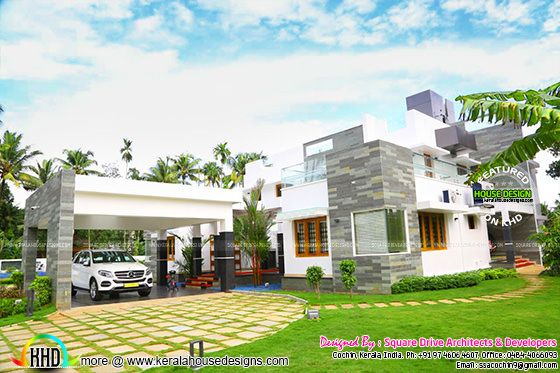 Work completed modern house in Cochin, Kerala