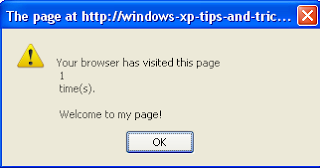 Cookie to display the number of times Visi