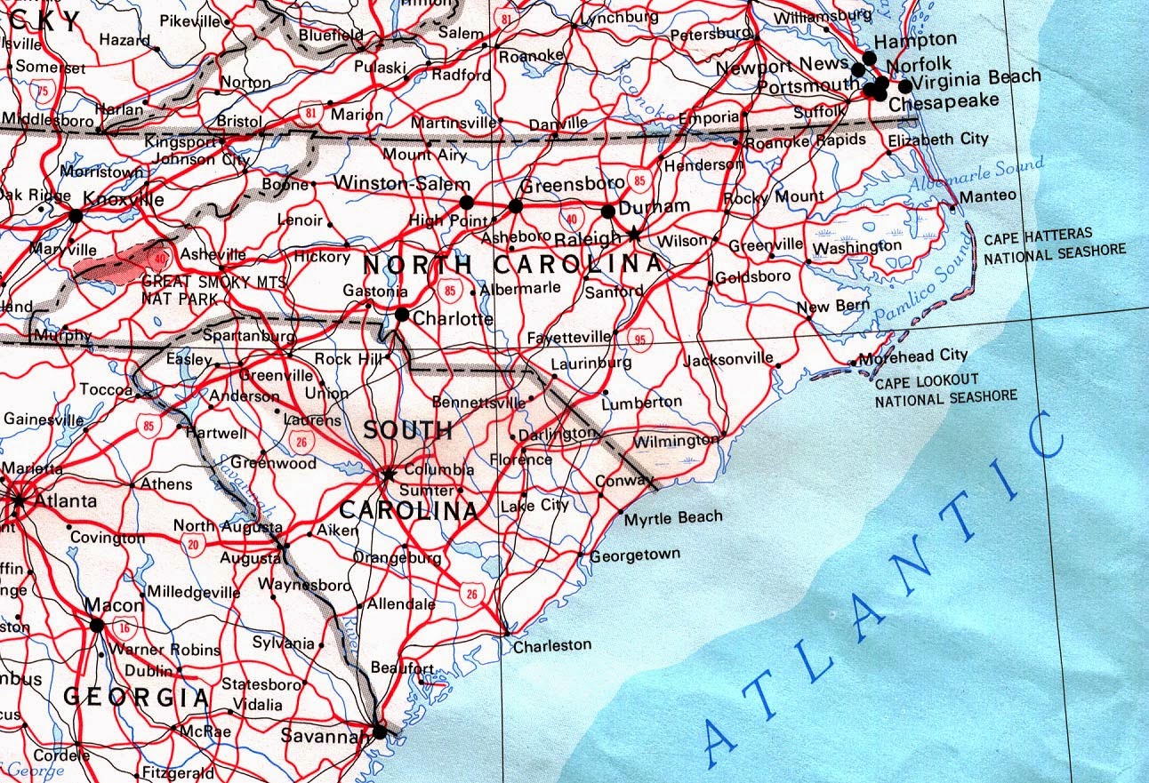 Map Of Coastal North Carolina World Map