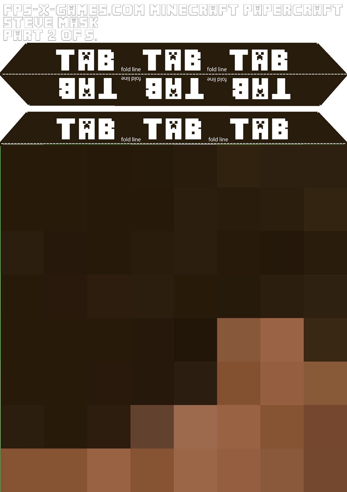 Facebook Minecraft Steve Head Mask Template 2 5