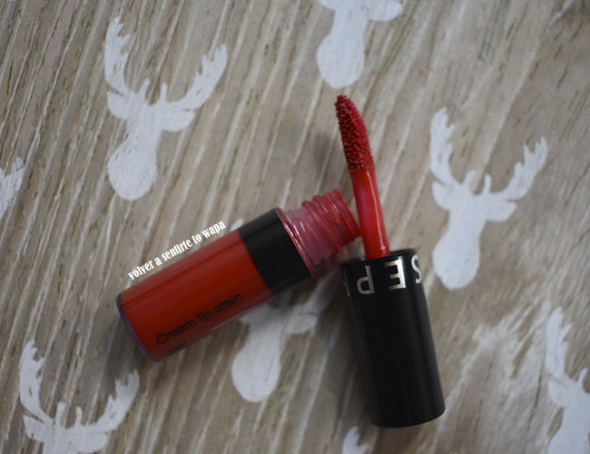 Cream lip stain de Sephora - tono 01 Always Red