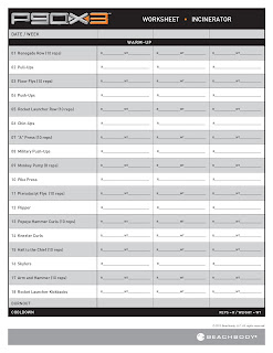 P90X3 worksheets ~ P90X3 WORKOUTS