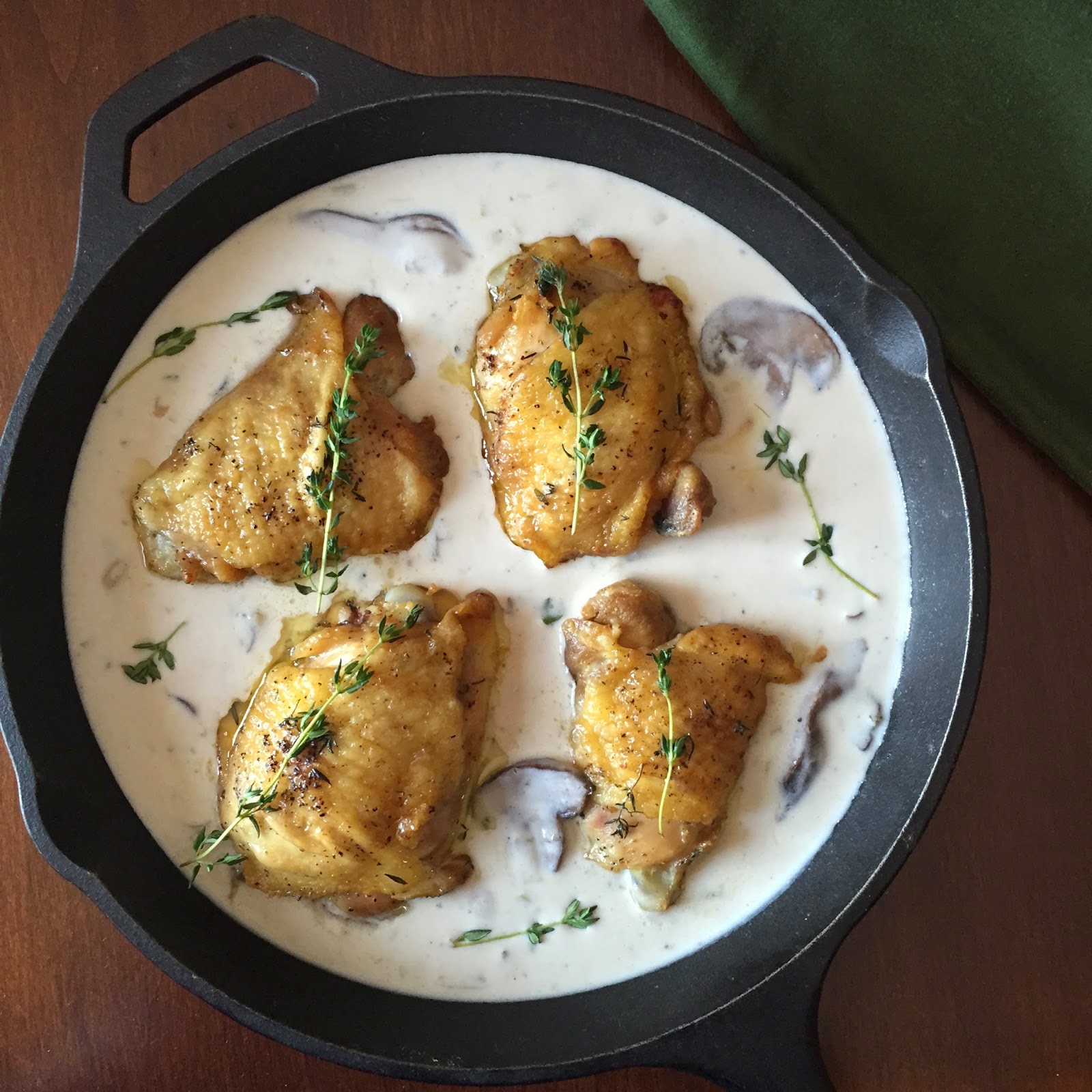 Food Impressions Wild Mushroom Cream Sauce over Chicken Thighs (In