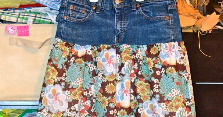 Christephi.com: Old Jeans to Bohemian Maxi Skirt