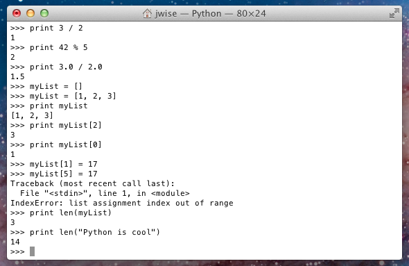 Getting Started with Python: Lesson 4 - Floats and Lists