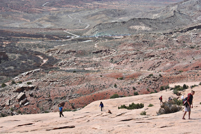 view from the top of slick rock near delicate arch