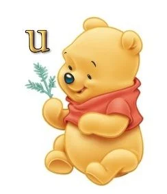 Abecedario de Winnie the Pooh Bebé. Winnie the Pooh Baby with Alphabet.