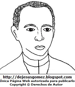 San Martín de Porres Rostro de San Martín de Porres para colorear pintar imprimir de Jesus Gómez