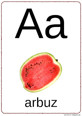 alfabet z obrazkami - litera a