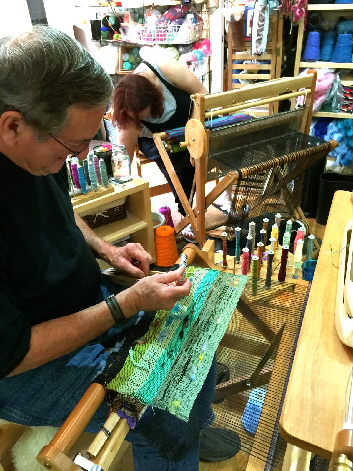 CENTERING WITH FIBER Two students, two day Saori weaving class