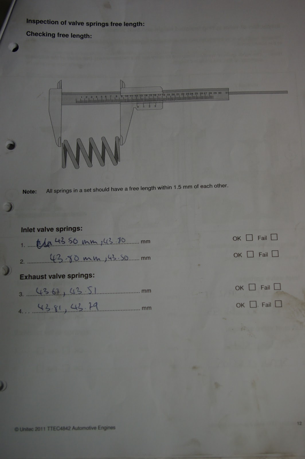 Engines Cylinder Head Measurements