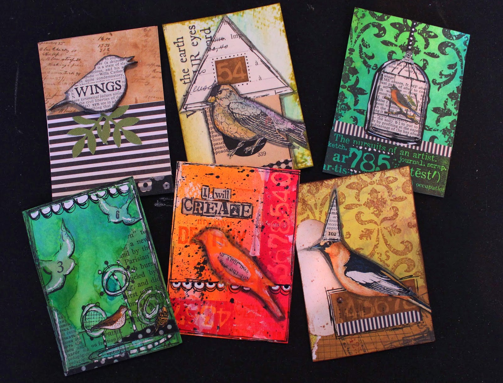 Artful Play Bird Theme ATC Cards for REDlead