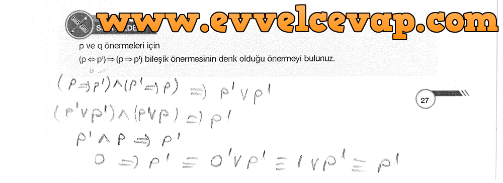 9. Sınıf Ödev Yayınları Matematik 27. Sayfa Cevapları 9. Sınıf Ödev Yayınları Matematik 27. Sayfa Cevapları