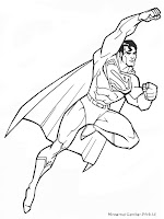 Mewarnai Gambar Sketsa Superman