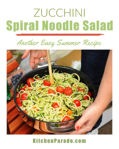 Zucchini Spiral 'Noodle' Salad ♥ KitchenParade.com. Fresh & Seasonal. Gluten Free. Paleo. Vegan. WW Friendly.