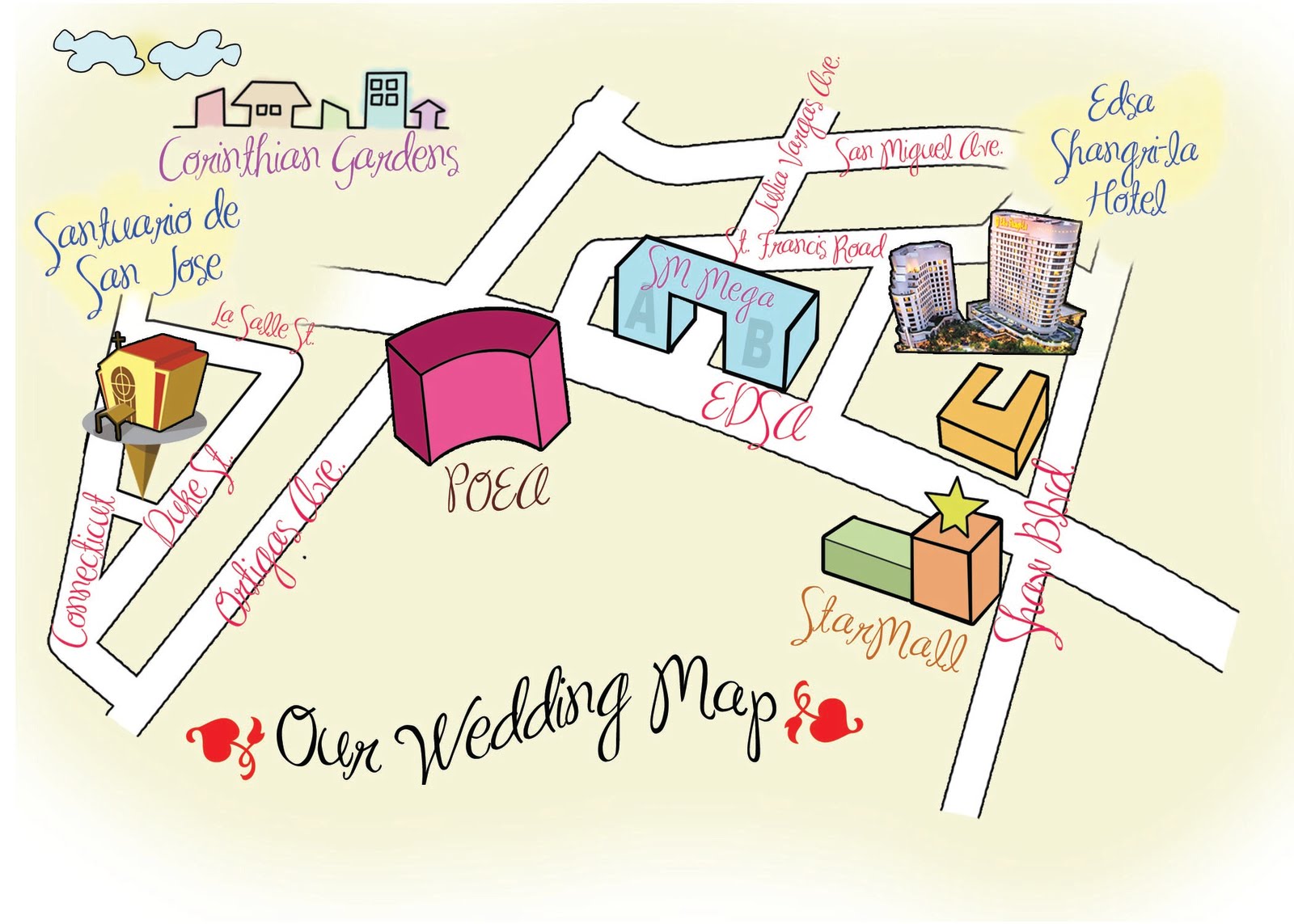 Caricatures At Iba Pa Ms Jen S Cutie Wedding Map Ms Jen S Cutie Wedding Map