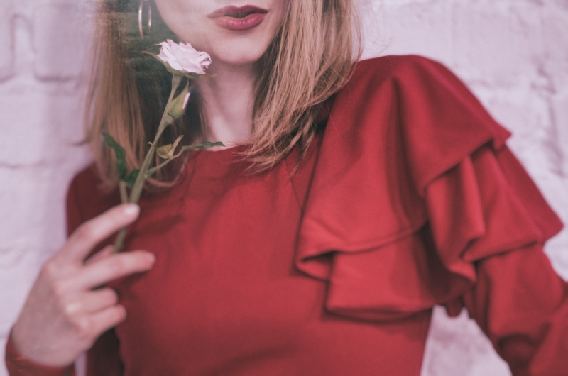 In red.
