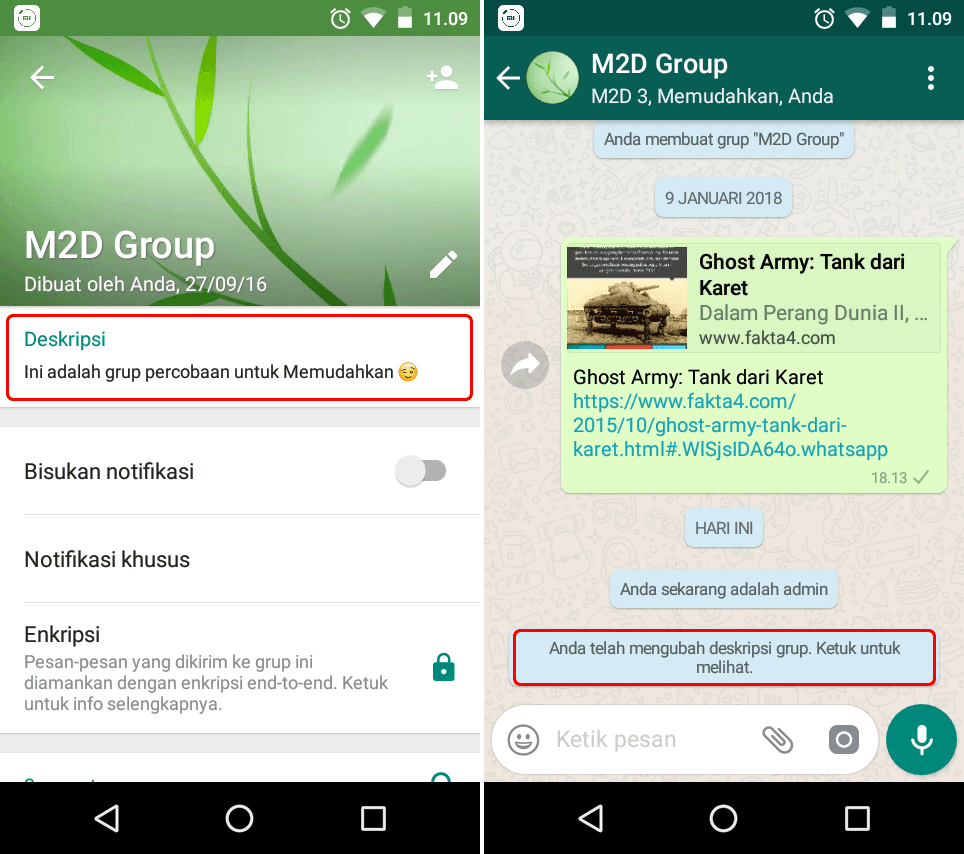 Menambahkan Deskripsi Grup WhatsApp