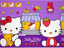 Gambar Wallpaper Hello Kitty Ungu Lucu Terbaru 