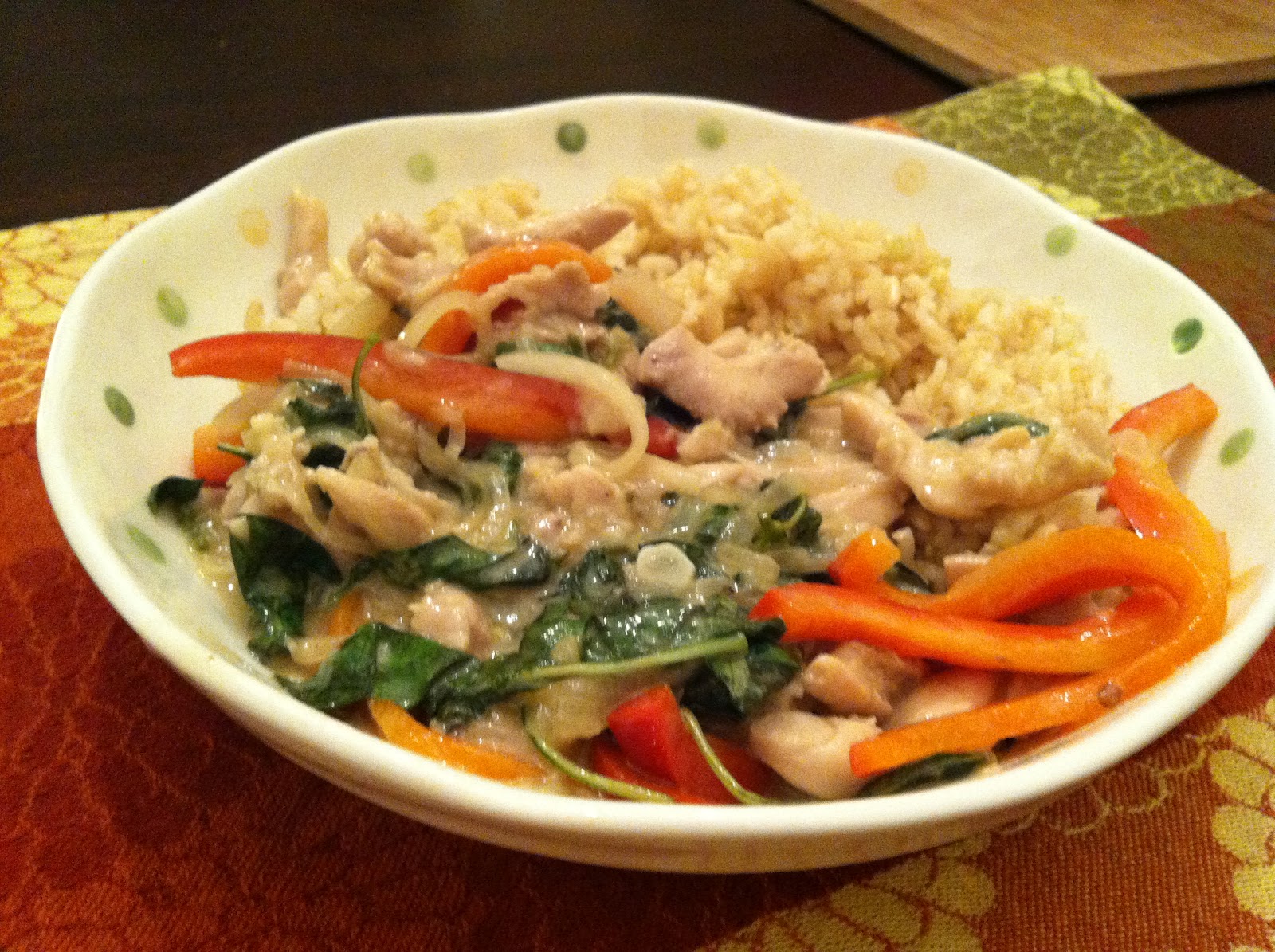 The Curried Cook Stir fry chicken with Thai basil