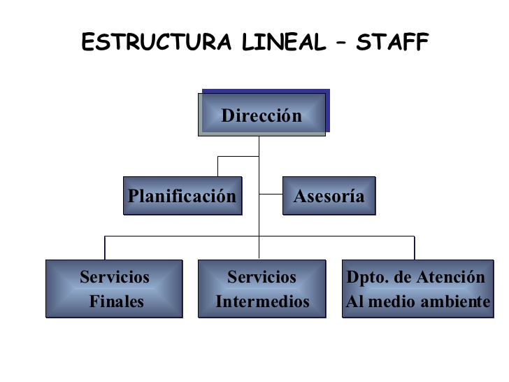 Tipos de Organización: ORGANIZACIÓN LINEAL STAFF