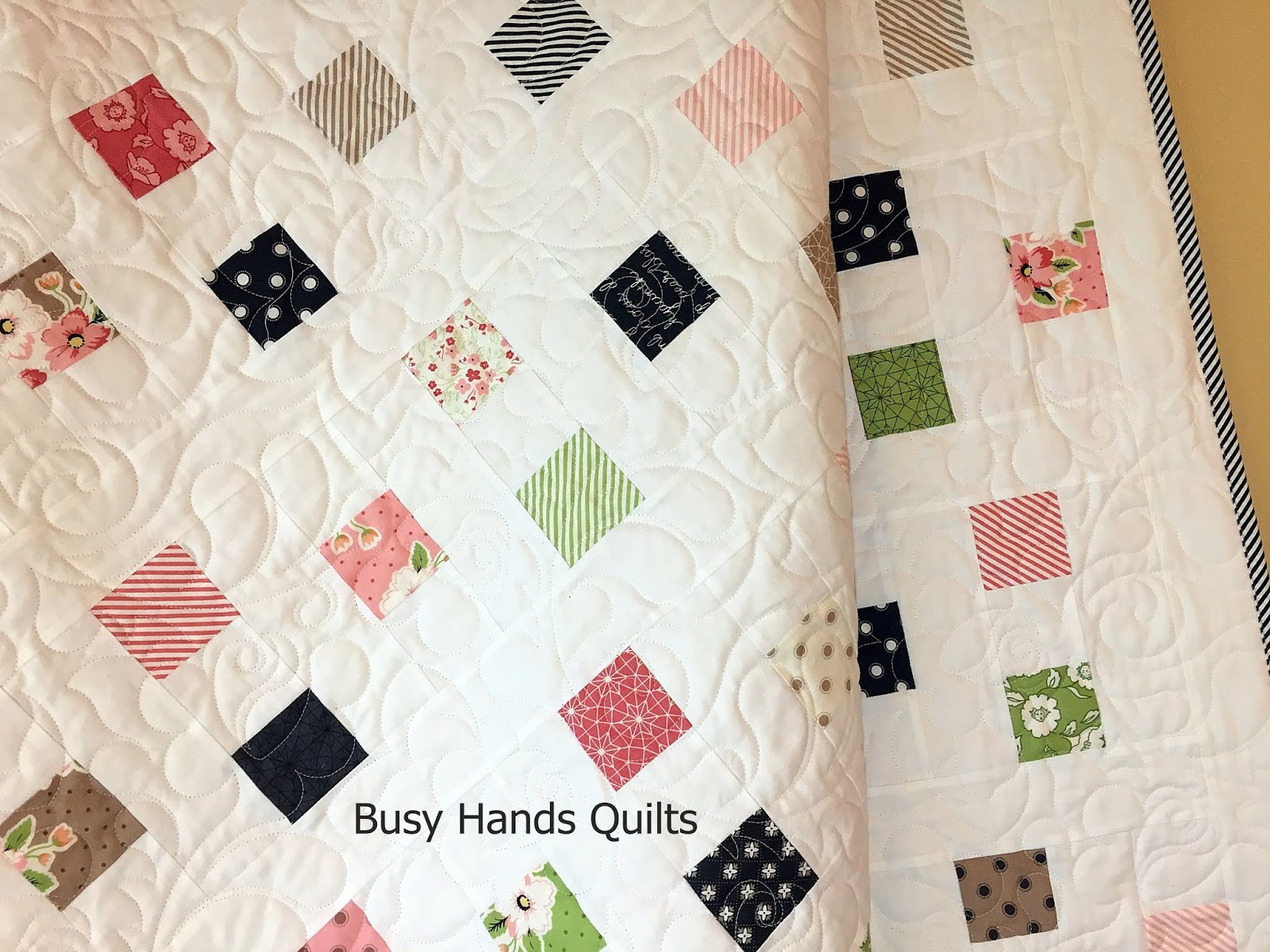 Busy Hands Quilts Custom Quilting Wiggly Whimsy Lap Quilt Finished