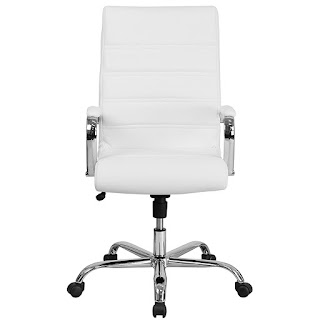 Front Angle for Flash Furniture High Back White Leather Executive Swivel Chair
